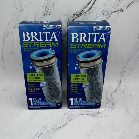 Brita Other - 2 BRITA STREAM Filter As You Pour Pitcher Replacement Cartridge  NEW SEALED